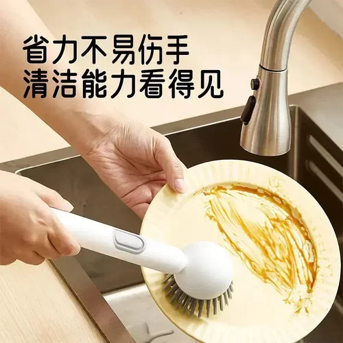 厨房长柄加液锅刷360°旋转加液锅刷刷子锅刷去污软毛洗锅刷锅WJ - 图1