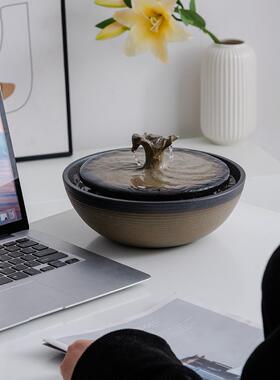 现代简约流水摆件USB循环水宠物猫饮水器送对象同事生日礼物静音