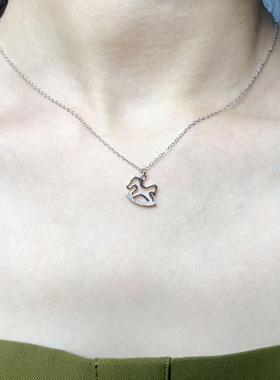 925纯银小木马轻奢锁骨链