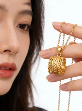 腰缠万贯沙金戒指女轻奢高级感