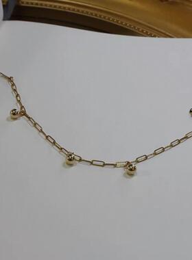 mini天然淡水小珍珠手链女baby珠简约小铃铛叠戴14k注金双层手串