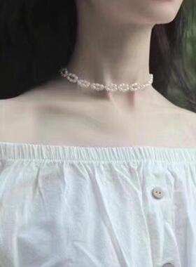 天然淡水珍珠法式轻奢套链