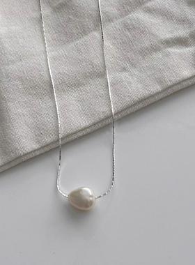 S925纯银巴洛克珍珠锁骨链