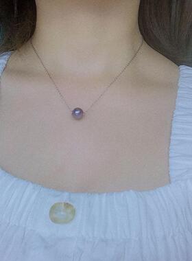 紫爱迪生珍珠S925银项链