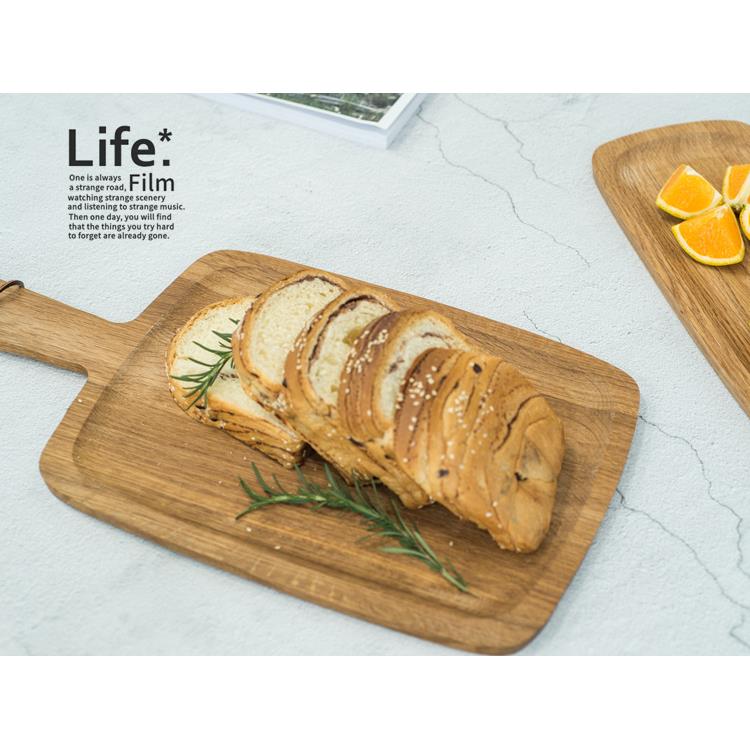 xyt天然无漆木制板带手柄OOB实橡木砧切菜板厨房面包板美食拍摄道 - 图2