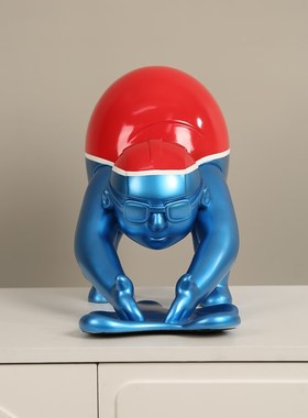 游泳树脂潮玩摆件简约客厅样板房概I念儿童房雕塑装饰工艺品