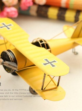 复古乡村欧式老掉牙仿旧铁艺飞机摆I件 家具装饰品工艺摆设