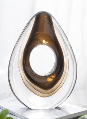 柏梵艺术巴黎之心琉璃摆件创意客厅酒柜玄关装饰Z办公室摆设