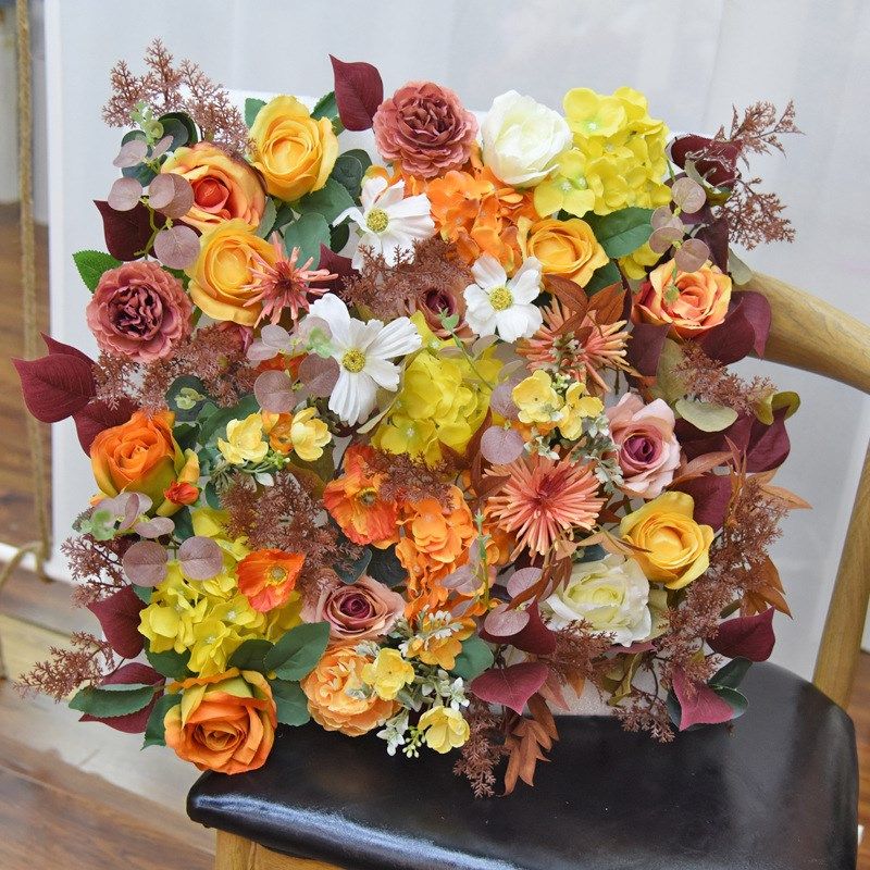 婚庆仿真花排 背景墙花墙装饰 婚礼堂布展网红墙酒店拍摄道具假花 - 图2