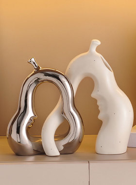 简约现抽象艺术花摆件q玄关酒柜创意装饰品软装摆台送朋友礼物