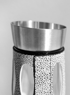 简约轻奢皮e纹透明玻璃水壶水杯摆件样板房客厅茶几酒柜装饰品