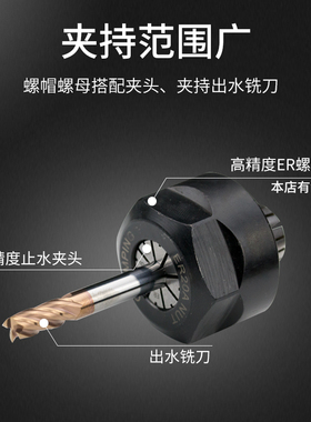 数控机械止水夹头CNC高精度ERS16/20/25/32中心出水筒车床夹夹具