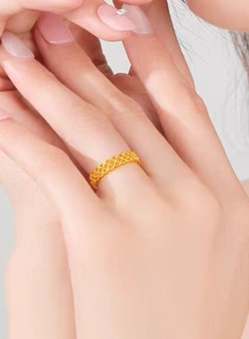 周家同款镂空花丝戒指情人节礼物