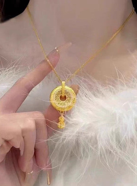 金店同款沙金国韵传承点钻吊坠