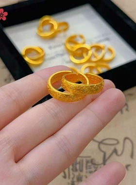 金店同款沙金古法点钻四叶花纹