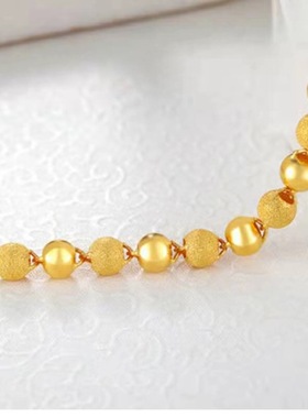 越南沙金磨砂圆珠手链