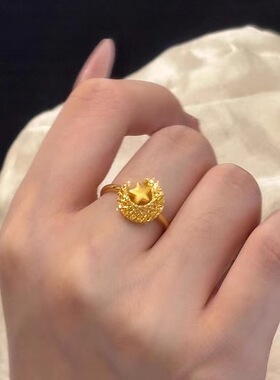 星月织梦揽月戒指时尚高级感