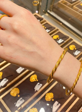 越南沙金麻花手镯女古法传承镯子