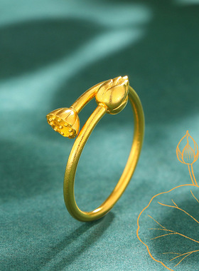 新款古法素圈两世欢戒指