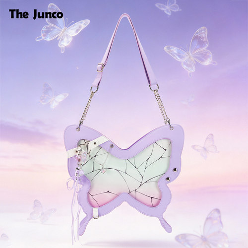 THE JUNCO原创鬼灭之刃周边蝴蝶忍痛包小食量二次元单双肩包包女 - 图3