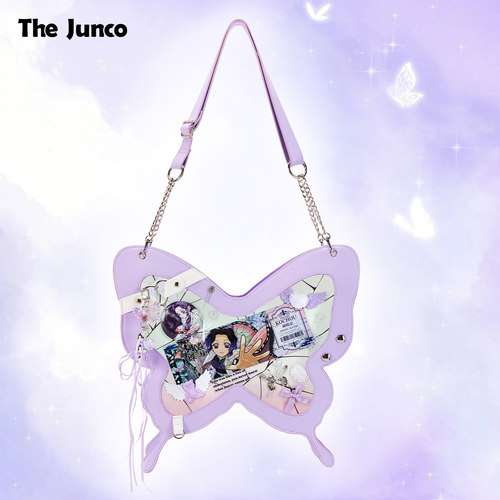 THE JUNCO原创鬼灭之刃周边蝴蝶忍痛包小食量二次元单双肩包包女 - 图0