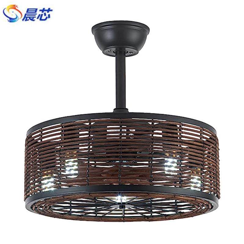 马逊藤编织吊扇灯藤艺麻绳美复古工业风餐厅卧式9046室亚条隐形电,淘宝优惠券,粉丝福利购,淘宝优惠卷