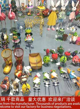 24B0321跨境热园卖公鸡骑自车铁艺风车动行摆件庭院花物节日装饰