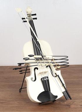 真小提琴模型饰铁皮工道艺品酒025吧客厅仿橱窗柜装收藏摆件拍摄