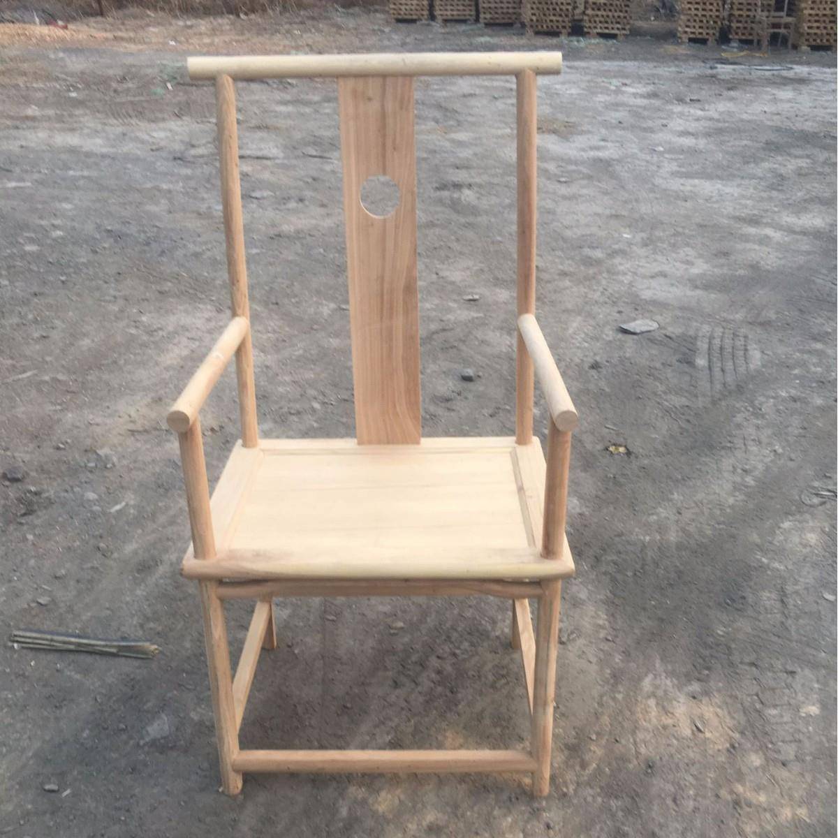 新中官0xy077帽椅木质式家具榆木办公椅扶书桌餐椅椅榆木高靠背手 - 图0