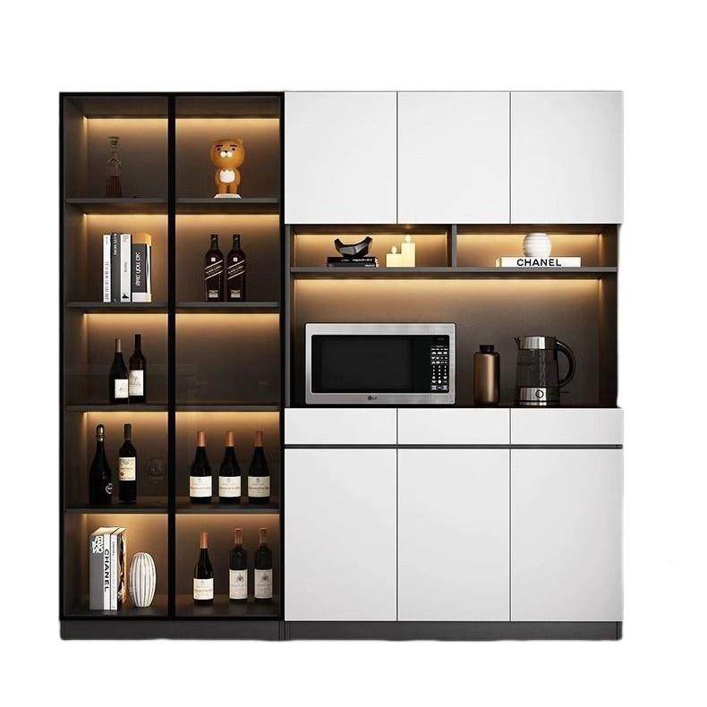 fE实木餐边柜LSS靠墙一体高柜客柜现厅酒柜现做L茶水柜代简约储物 - 图3