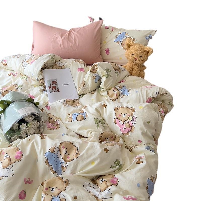 彩色点点水洗棉被套150x2KLQ00上x23单0被四罩床件套被单三件套 - 图3