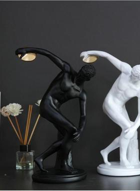 代简现摆约创意动S0538员人物雕塑件办公室书运柜茶几软装搭配家