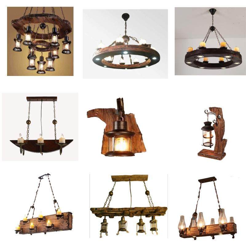 美式复古209工业风餐厅吊灯创个性酒吧台前台意方形木头长吊麻绳,淘宝优惠券,粉丝福利购,淘宝优惠卷