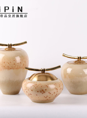 新中式艺术陶瓷k储物罐摆件酒店会所售楼处样板房软装饰品摆设