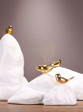 新中式假山电视柜l树脂客厅玄关书房样板房创意摆件酒柜装饰品