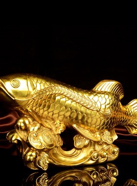 铜鱼摆件铜龙门年年有余家居客厅办公室R店铺公司装饰礼品
