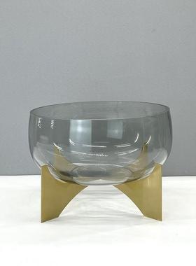 轻奢玻YJI花璃瓶果花盘摆件大号客厅透插瓶现代简约餐桌创意明装