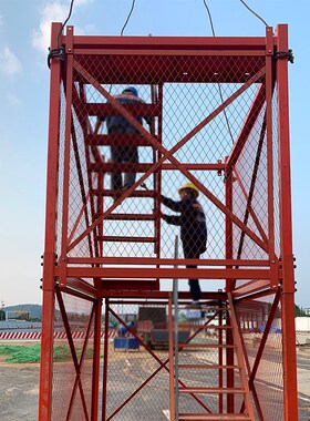 安全梯笼加厚框架式安全护笼基坑施工通道箱式方管护笼安全爬梯