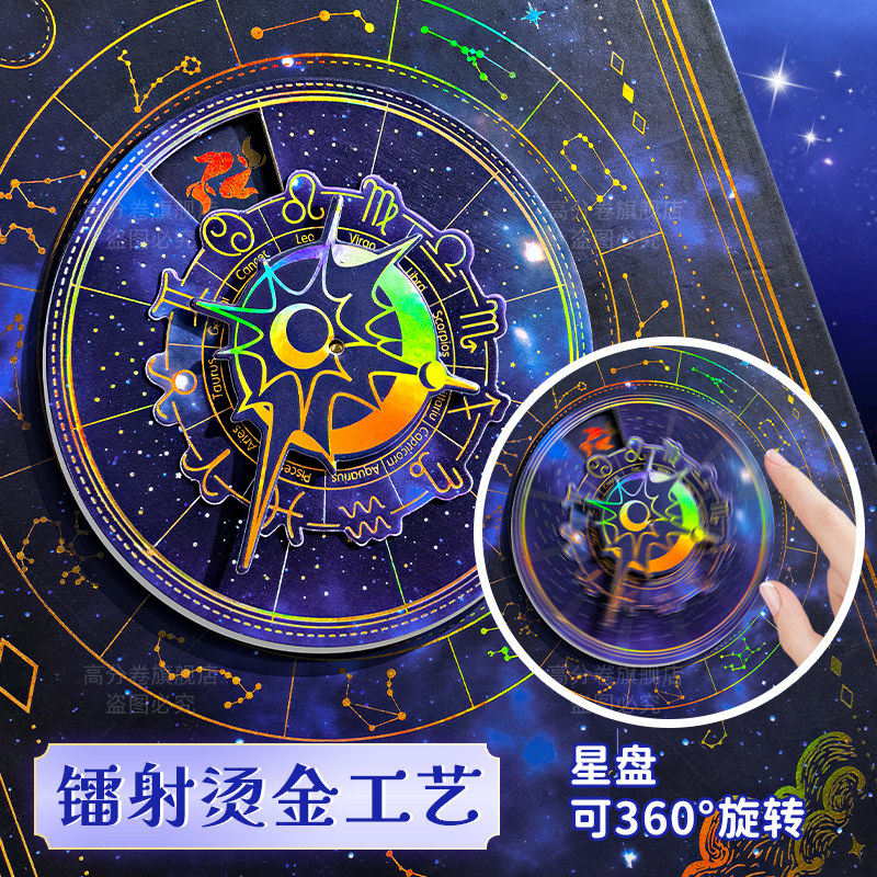 Twelve constellations junior high school classmate record 2026 new good-looking primary school students sixth grade starry sky high school graduation album loose-leaf rotatable astrolabe without collision blue hot silver creative classmate record