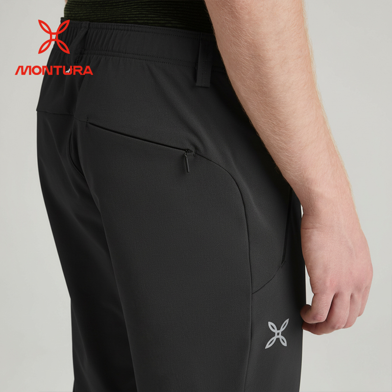 MONTURA轻量化GROOVE直筒软壳裤户外运动长裤男黑色 防风防泼水 - 图3