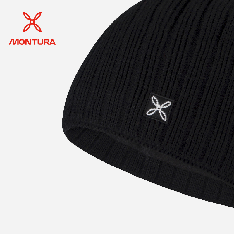 MONTURA轻量化技师帽户外运动帽子男女黑色 微绒衬里送礼圣诞礼物 - 图0