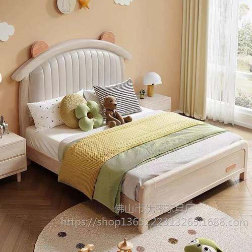 全实木儿床原木男户型TNV储物小床1.生2米单人床女孩童卧室床1米5 - 图3