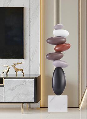 客沙发电视柜旁边厅玄落地家摆件大型HYR艺术关高长石时来运转居