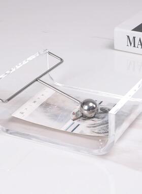 现代轻奢克亚ZJT力点纸方巾架酒定店客厅餐厅桌面巾纸收纳架高档