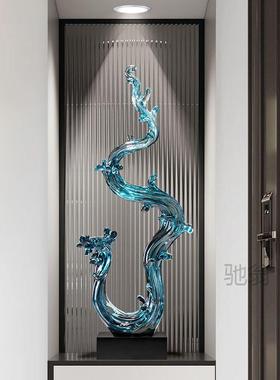 麓r风生水起轻奢档艺进术塑摆雕件玄关造景入高YVL户门入门装饰品