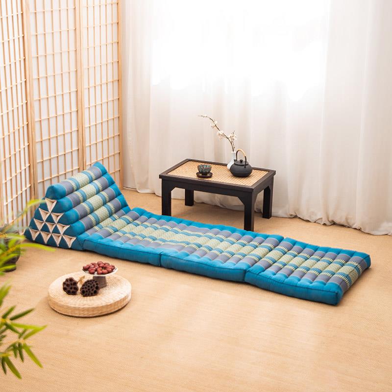 Thai style seat cushion and backrest integrated, Southeast Asian style triangle cushion, folding reclining cushion with large backrest suitable for bay windows