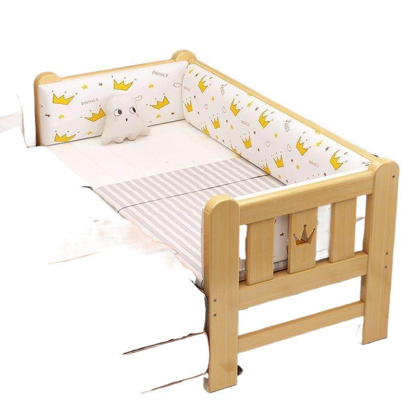 床童拼床实木宝宝小床加宽床带儿GQR护栏拼接床加厚加粗实木接床 - 图3