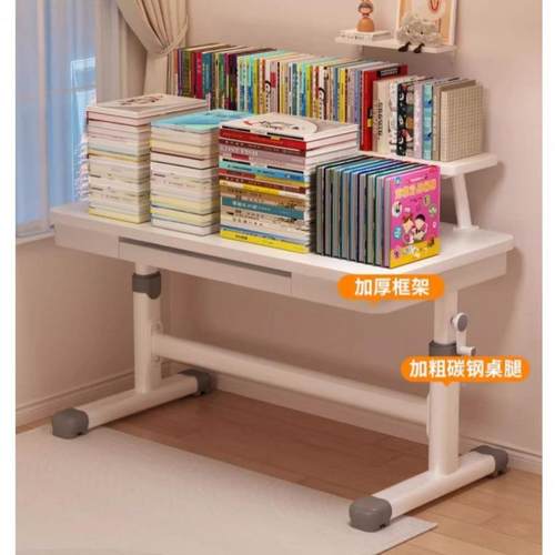 公桌小学生办家用学习书桌电脑升降桌现代简958约实子木桌椅套桌 - 图2