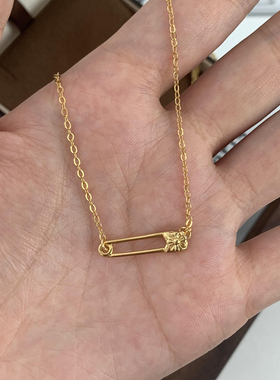 Jaden张思捷同款复古别针项链