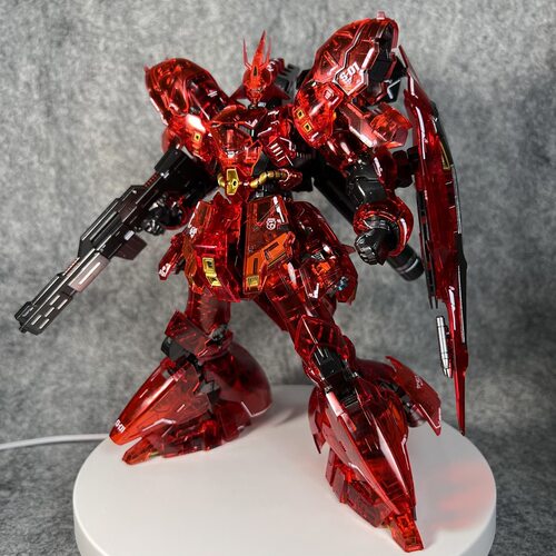 高高模型rg机械彩透电镀沙扎比 1/144国产机甲拼装模型带水帖支架 - 图2